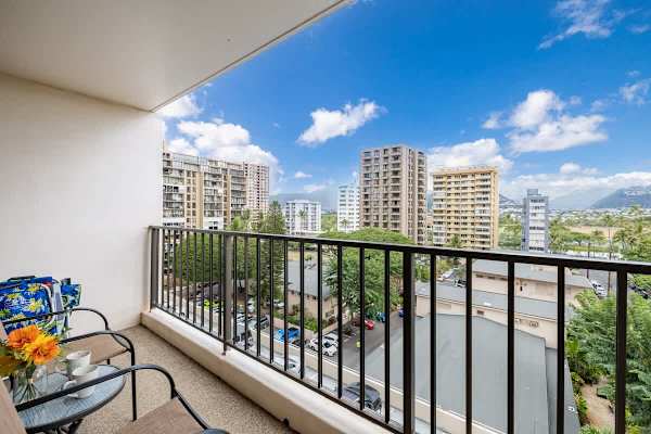 Enjoy the mountain views from the balcony