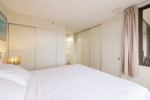 Bedroom separated by sliding door