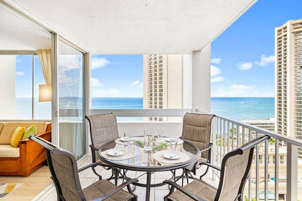 Enjoy the relaxing views of the ocean from your balcony!