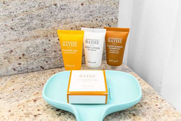 We provide start-up amenities in the bathroom