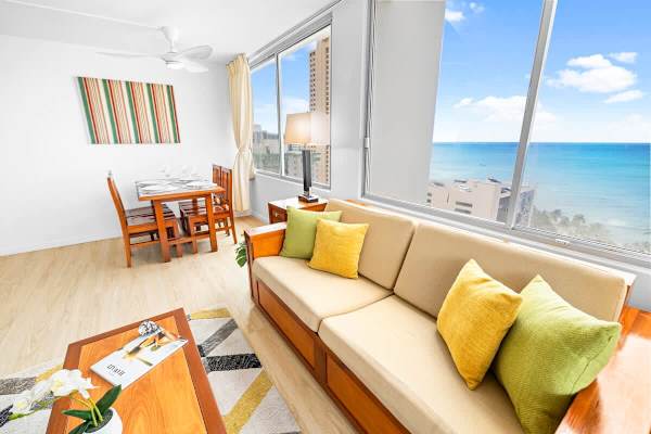 Relax on your pull-out sleeper sofa while looking at the beautiful view!