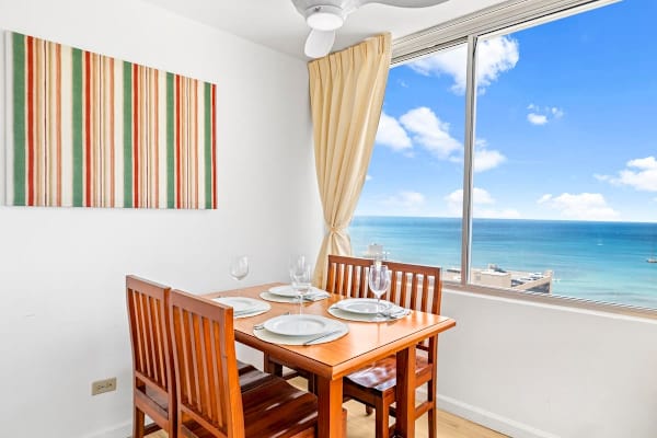 Dining table with beautiful ocean view