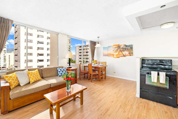 Spacious living and dining area.