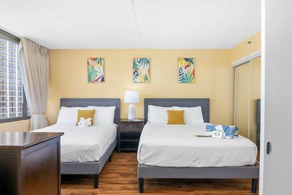 Full-size and Queen-size beds in your bedroom.