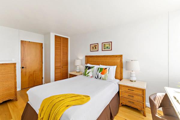 Queen-size bed. Closet, nightstand and dresser 