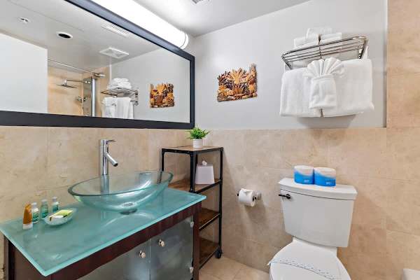 Full Bathroom with tub and shower combo.