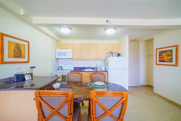Dining table with 4 chairs perfect for shared meals.