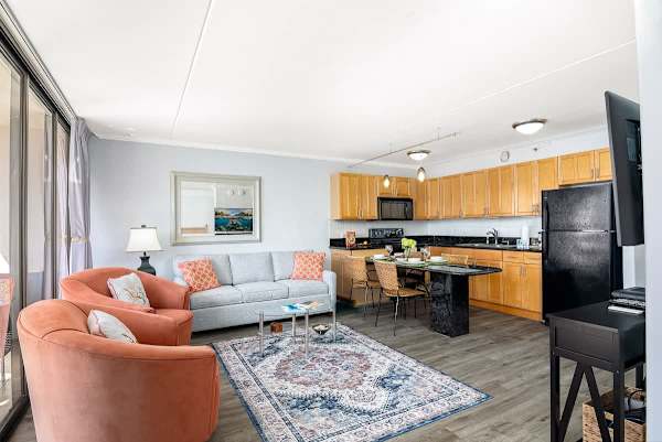 There is a pull-out sleeper sofa in the living room