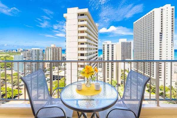 Balcony with great ocean and city views