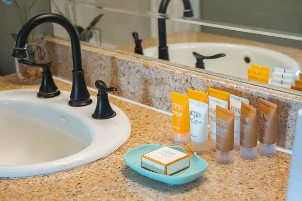 Startup supplies in the bathroom