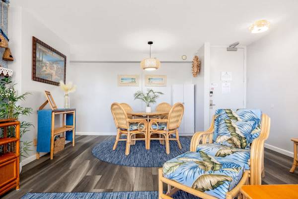 Gather and create lasting memories in this charming dining area, perfectly set with tropical-inspired rattan furniture and delightful decor for a truly authentic island experience.