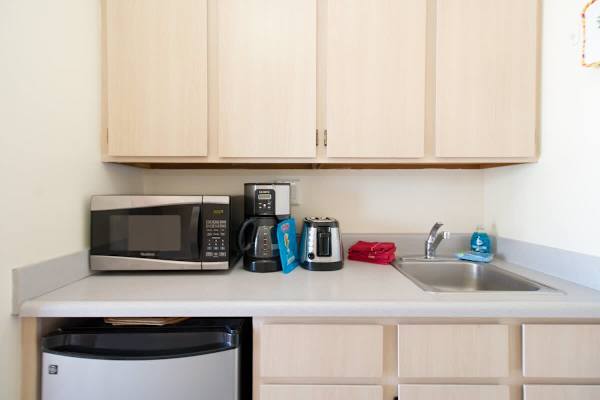 Kitchenette with mini-fridge