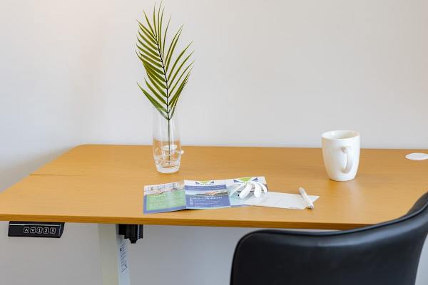 Dedicated work desk with chair, perfect for remote work or planning your next adventure
