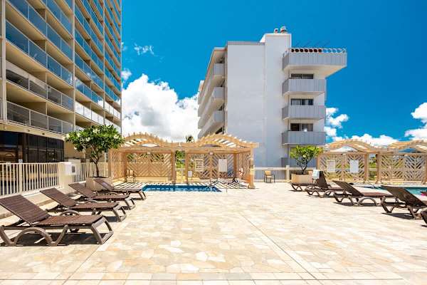 Enjoy ultimate relaxation in these lounge chairs and cabanas surrounding the pool area. Whether you're soaking up the sun or seeking shade, our comfortable seating options are designed to enhance your leisure experience.