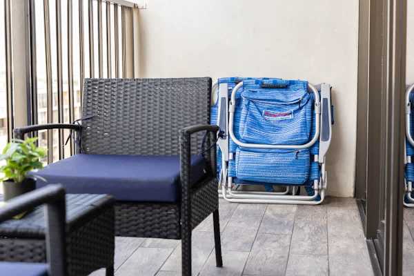 We provide 2 beach chairs