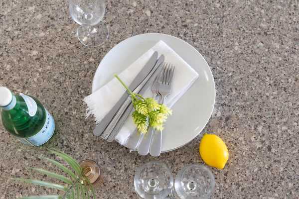 Dishes and silverware for your convenience