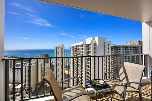 Start your day with sunrise coffee or unwind with sunset cocktails on your private, furnished balcony overlooking the Waikiki coastline.