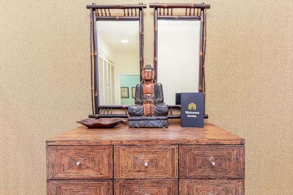 Elegant vanity with generous counter space