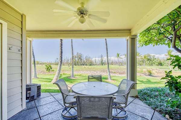 Covered lanai with peaceful views