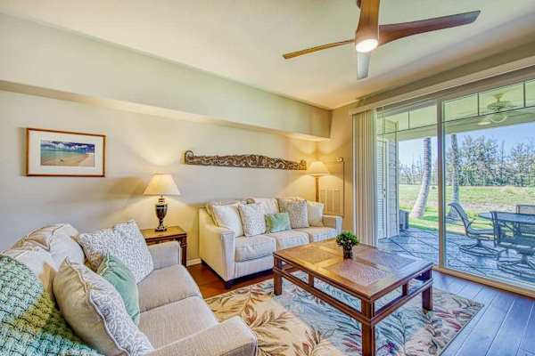 Comfortable living area with lanai access
