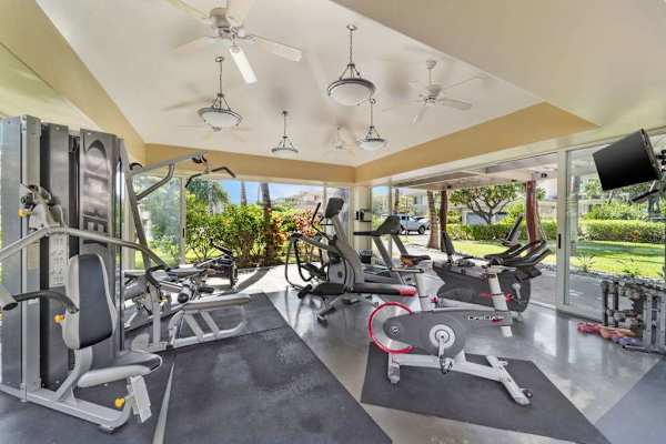 Open-air fitness center surrounded by nature
