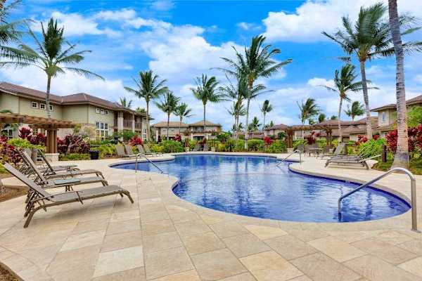Resort pool with inviting lounge chairs