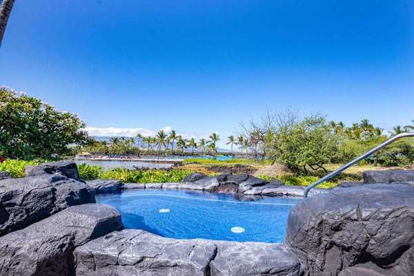 Unwind in the oceanview hot tub