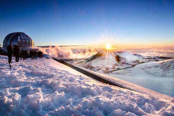 Winter Sunset at Mauna Kea Observatory