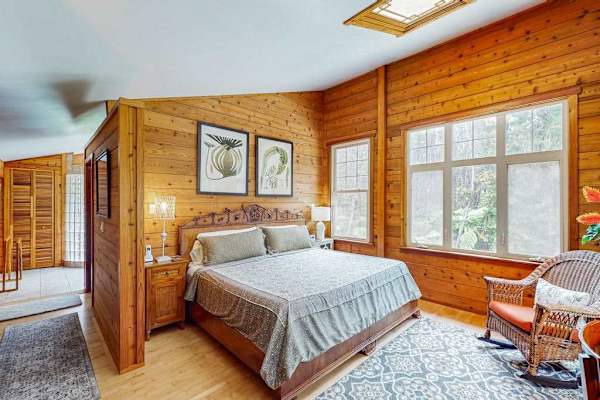 Cozy bedroom with plenty of natural light