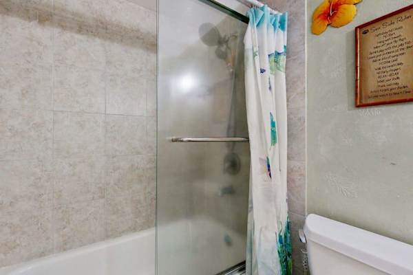 Shower with glass door
