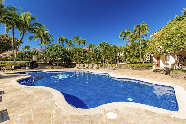 Sparkling Resort Pool Surrounded By Palms
