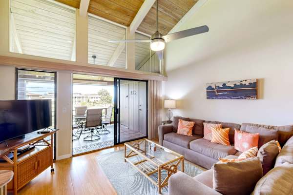 Cozy Lounge With Soaring Cathedral Ceilings