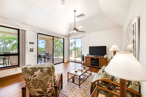 Bright Open Living Room With Lanai Access