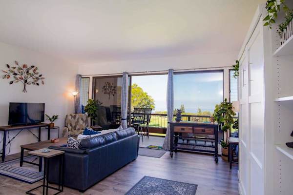 Bright Living Room With Ocean View Lanai