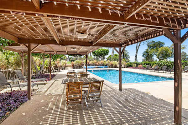 Poolside seating for outdoor relaxation