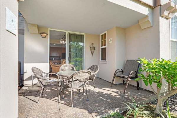 Ground floor lanai great for morning coffee and views of swaying palm trees all around.