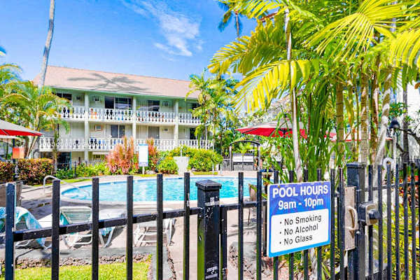 Sparkling resort pool escape