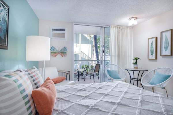 Light-filled bedroom space leading to the lanai