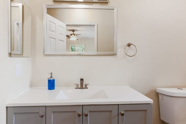 Full bathroom with walk-in shower.