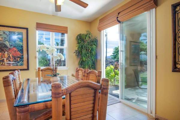 Dining space with easy lanai access