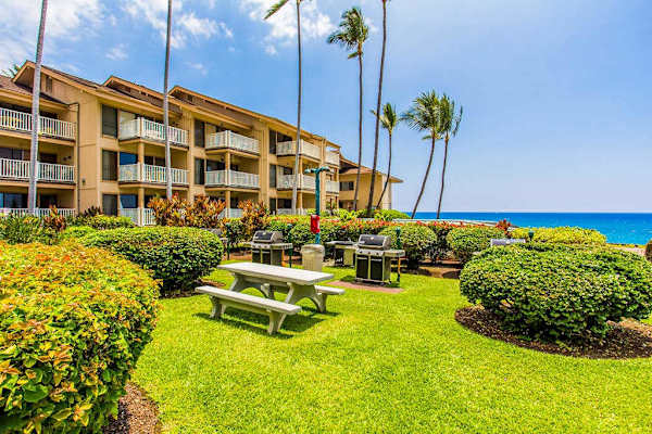 Outdoor BBQ Grilling Station & Picnic Area Set Amongst Lush Lawns