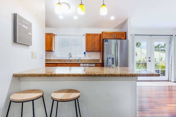 Breakfast Bar Ready For Morning Coffee