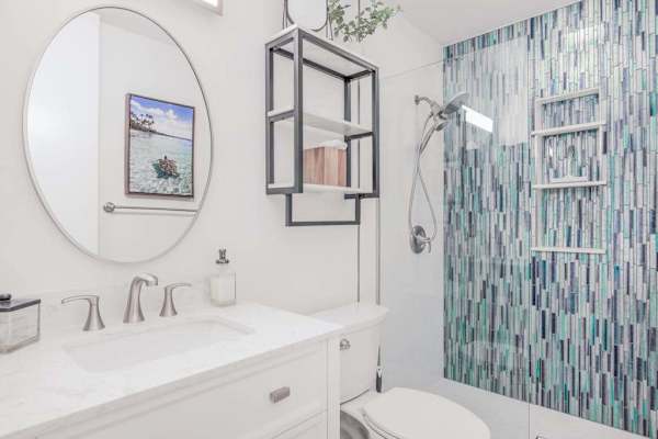 Spa Inspired Bathroom With Designer Tile Shower
