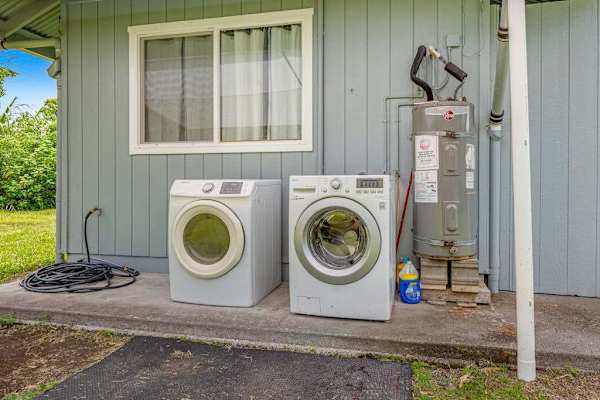 In-home stackable washer and dryer let you pack light and enjoy the convenience of doing laundry during your stay.