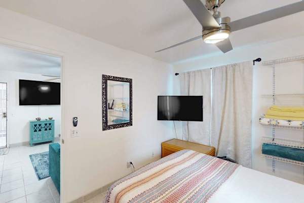Bright bedroom with a comfortable retreat