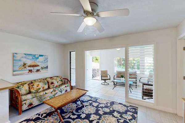 Bright living room combines comfortable seating light and garden views