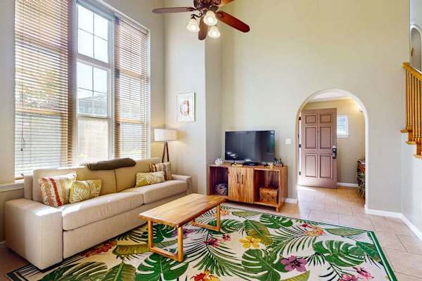 Bright Coastal Great Room With Grand Architectural Details