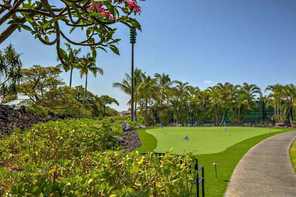 Paved Walkway along the Resort Putting Green and Gardens