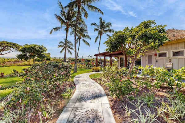 Scenic walkway leading to the resort