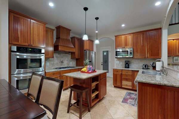 Large open remodeled stainless steel kitchen.  Fully stocked and ready for the chef in you.